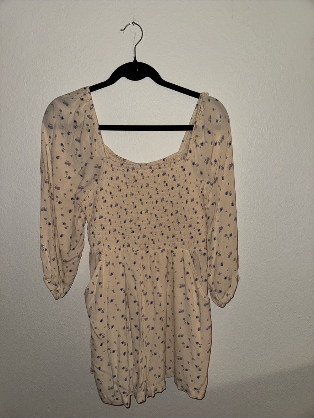 American Eagle Floral Romper with POCKETS